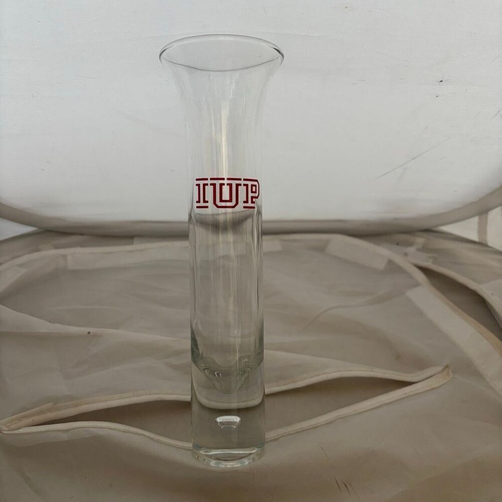 IUP Indiana UniversityOf Pennsylvania Tall Shot Glass Bud Vase